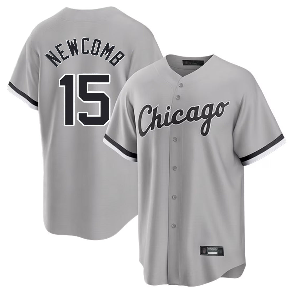 C.White Sox #15 Sean Newcomb Player Gray Home Game Gdoa Stitched Jerseys