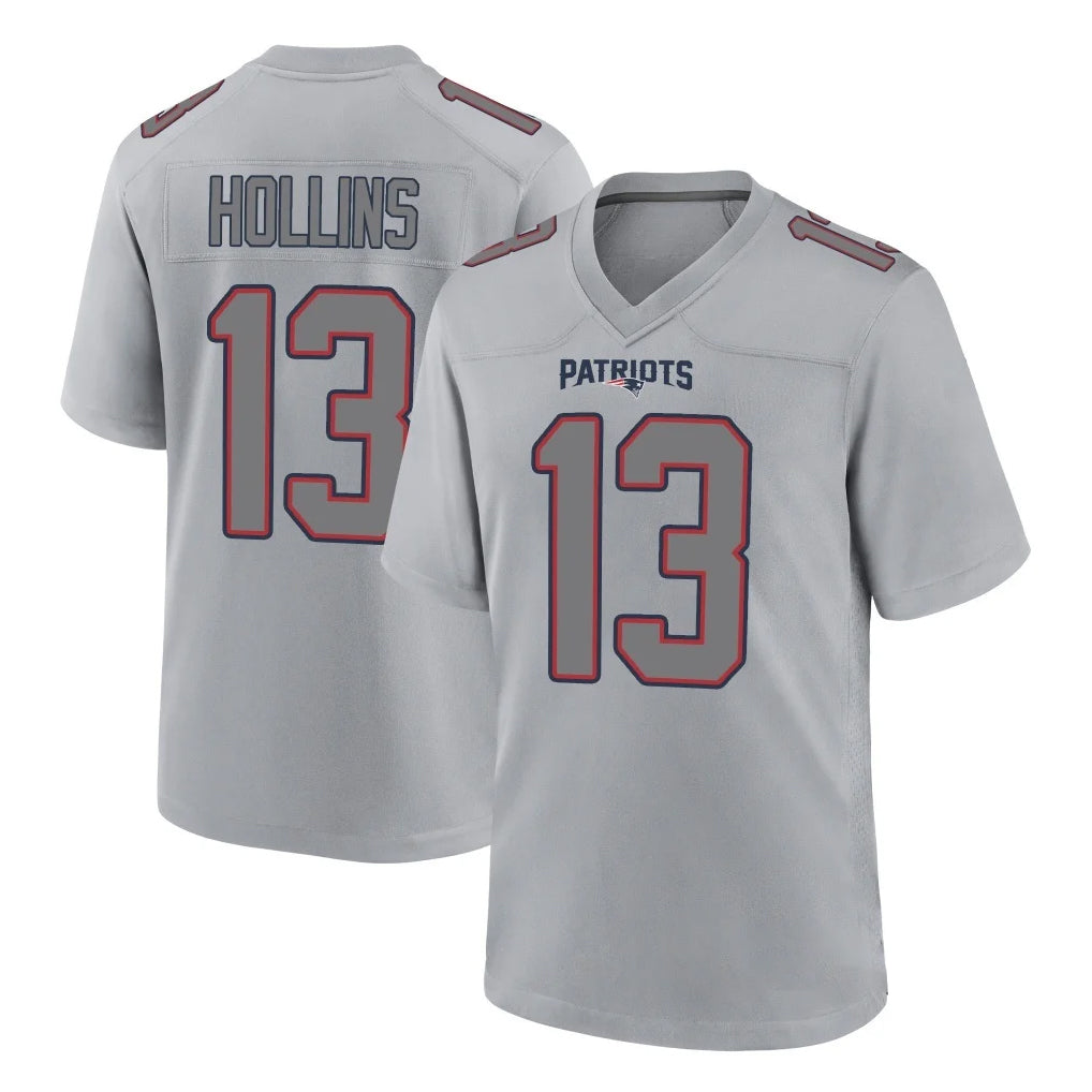 NE.Patriots #13 Mack Hollins Player Gray Fashion Limited Home Game Gdoa Stitched Jerseys