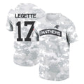 C.Panthers #17 Xavier Legette Player Arctic Camo Salute to Service T-Shirt Hoodies Gdoa Stitched Jerseys