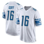 D.Lions #16 Jared Goff Player White Home Game Gdoa Stitched Jerseys