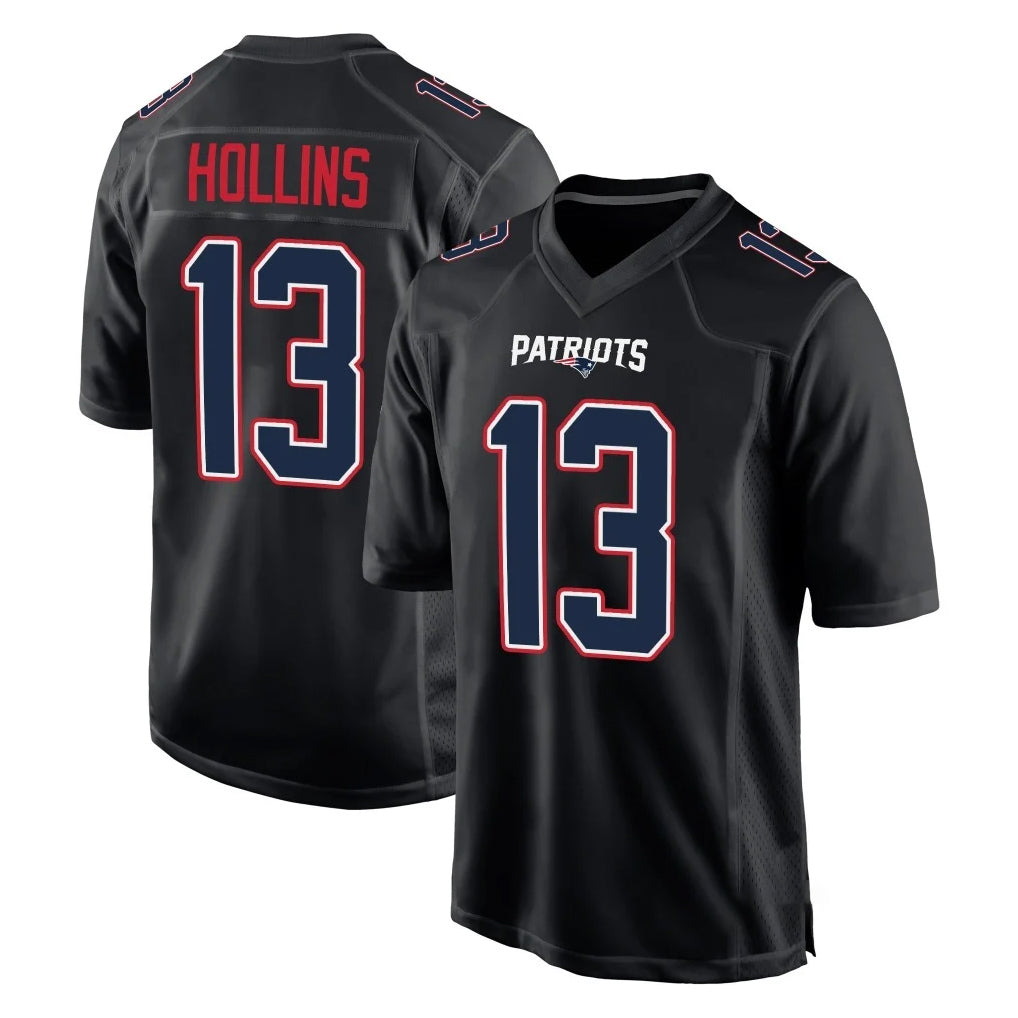 NE.Patriots #13 Mack Hollins Player Carbon Fashion Limited Home Game Gdoa Stitched Jerseys