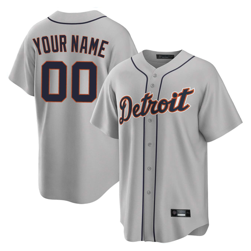Custom D.Tigers Gray Home Game Any Name & Number Gdoa Stitched Jerseys