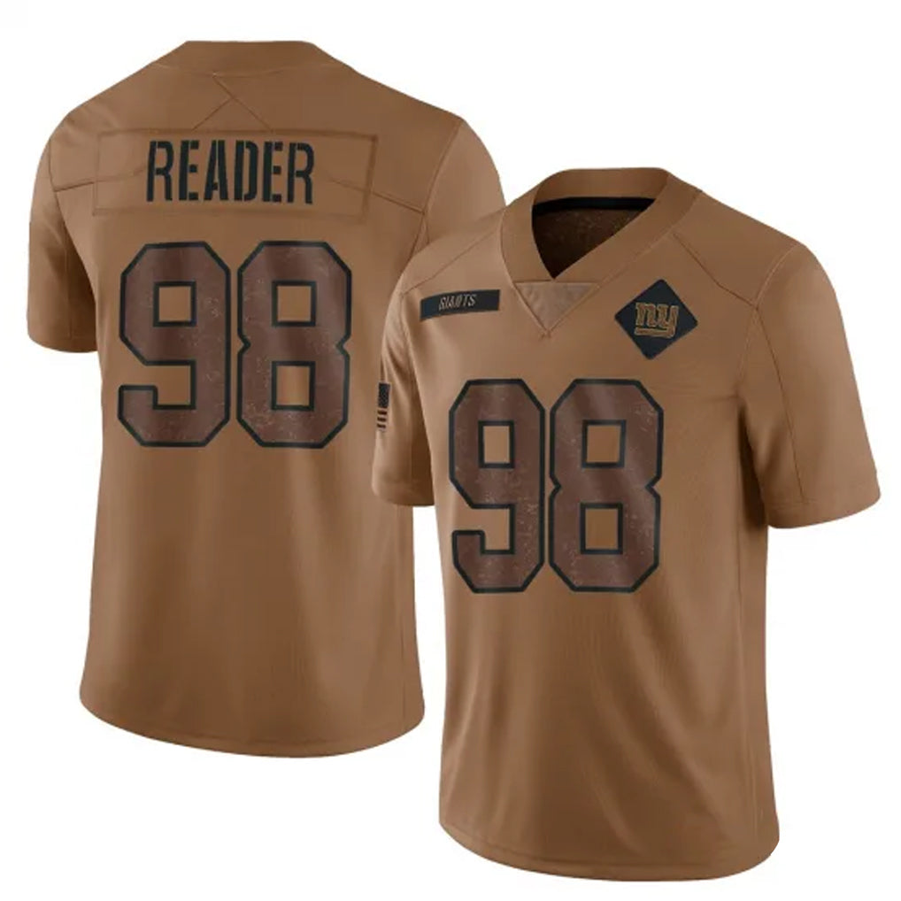 NY.Giants #98 DJ Reader Player Brown Salute To Service Limited Gdoa Stitched Jerseys