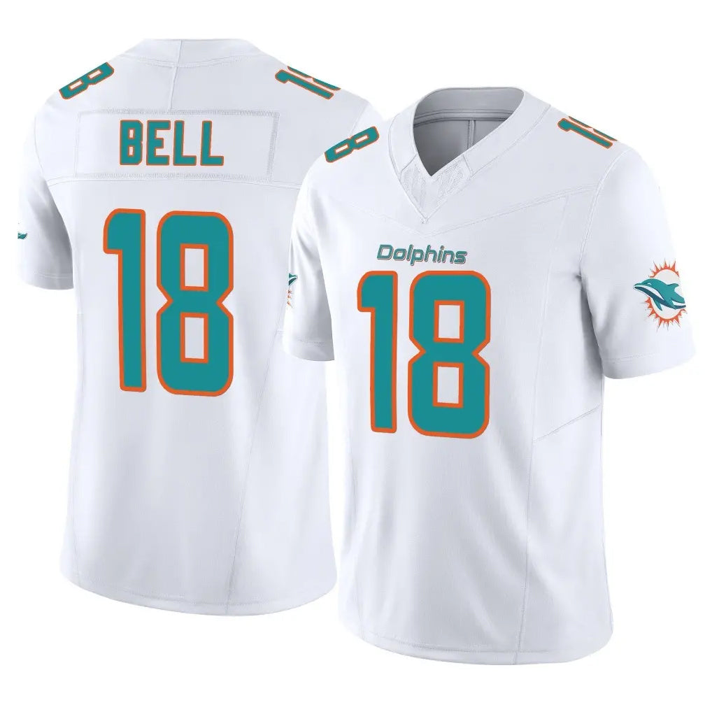 M.Dolphins #18 Chris Bell Player White Limited Vapor F.U.S.E. Home Game Gdoa Stitched Jerseys