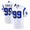 LA.Rams #99 Aaron Donald Player White Fearsome Home Game Gdoa Stitched Jerseys