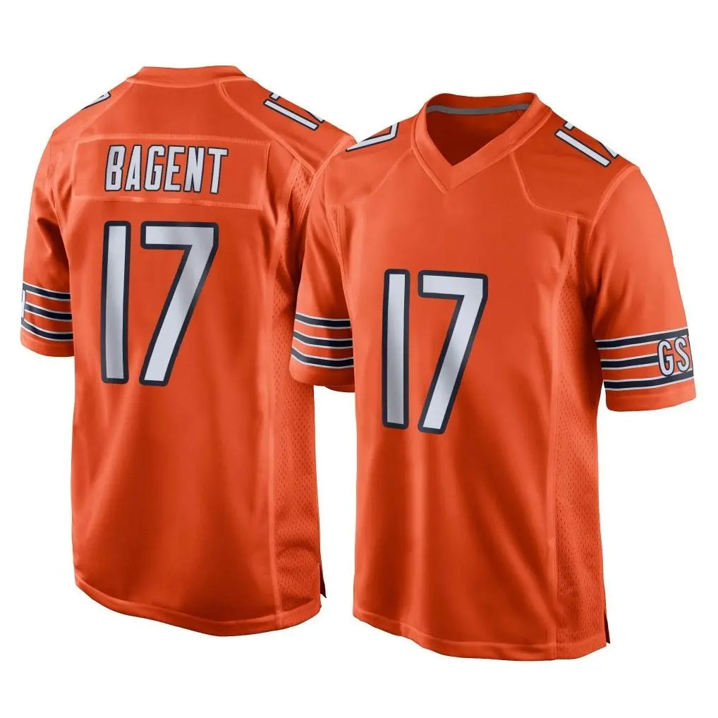 C.Bears #17 Tyson Bagent Player Orange Home Game Gdoa Stitched Jerseys