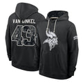 MN.Vikings #43 Andrew Van Ginkel Player 2026 Black Logo Pullover Hoodies Limited Game Gdoa Stitched Jerseys
