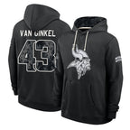 MN.Vikings #43 Andrew Van Ginkel Player 2026 Black Logo Pullover Hoodies Limited Game Gdoa Stitched Jerseys