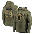 A.Falcons #54 Brandon Dorlus Player Olive Salute to Service Hoodies Gdoa Stitched Jerseys