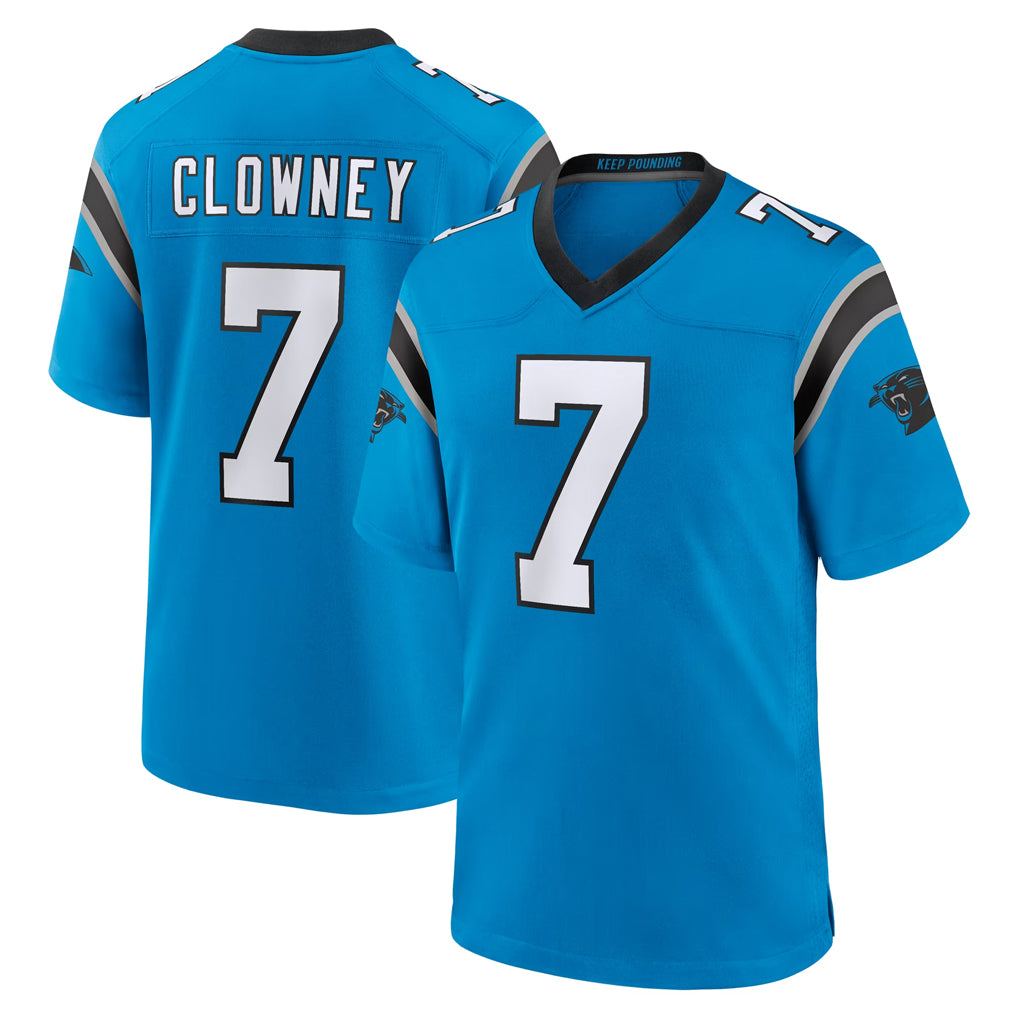 C.Panthers #7 Tre'von Moehrig Player Blue Home Game Gdoa Stitched Jerseys