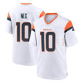 D.Broncos #10 Bo Nix Player White Home Game Gdoa Stitched Jerseys