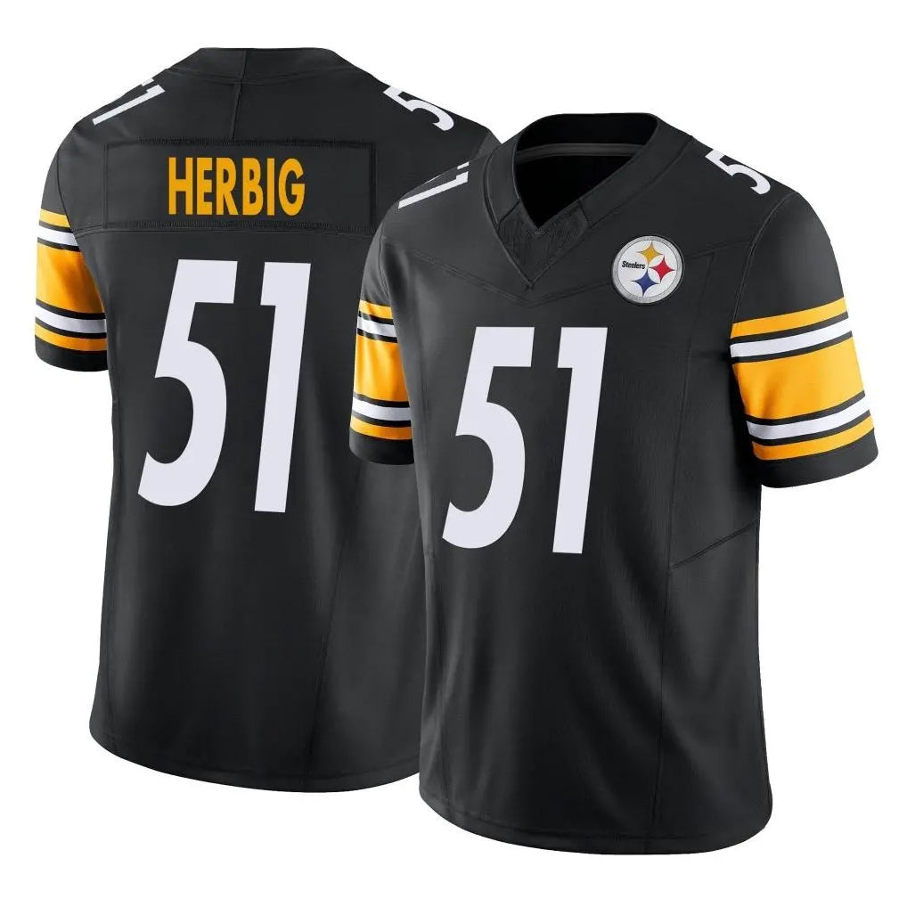 P.Steelers #51 Nick Herbig Player Black Limited Vapor F.U.S.E. Home Game Gdoa Stitched Jerseys