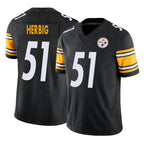 P.Steelers #51 Nick Herbig Player Black Limited Vapor F.U.S.E. Home Game Gdoa Stitched Jerseys