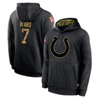 IN.Colts #7 Charvarius Ward Sr. Player Black Salute to Service Hoodies Limited Game Gdoa Stitched Jerseys