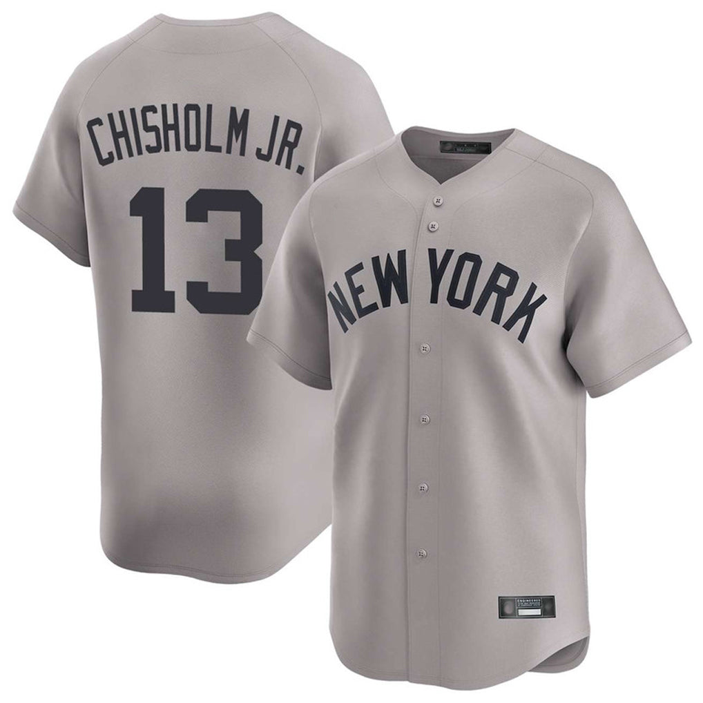 NY.Yankees #13 Jazz Chisholm Jr Player Gray Limited Home Fdoa Stitched Jerseys
