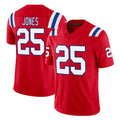 NE.Patriots #25 Marcus Jones Player Red Limited Vapor F.U.S.E. Home Game Gdoa Stitched Jerseys