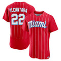 M.Marlins #22 Sandy Alcantara Player Red City Connect Home Limited Elite Fdoa Stitched Jerseys