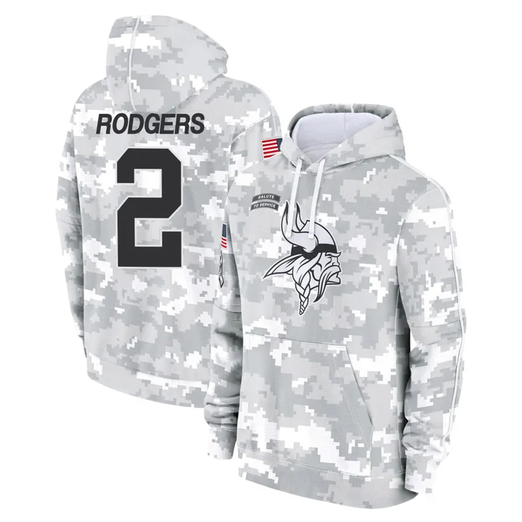 MN.Vikings #2 Isaiah Rodgers Player Arctic Camo Salute to Service Pullover Hoodies Limited Game Gdoa Stitched Jerseys