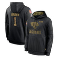 J.Jaguars #1 Montaric Brown Player Black Salute to Service Hoodies Limited Game Gdoa Stitched Jerseys