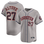 H.Astros #27 Jose Altuve Player Gray Home Limited Gdoa Stitched Jerseys