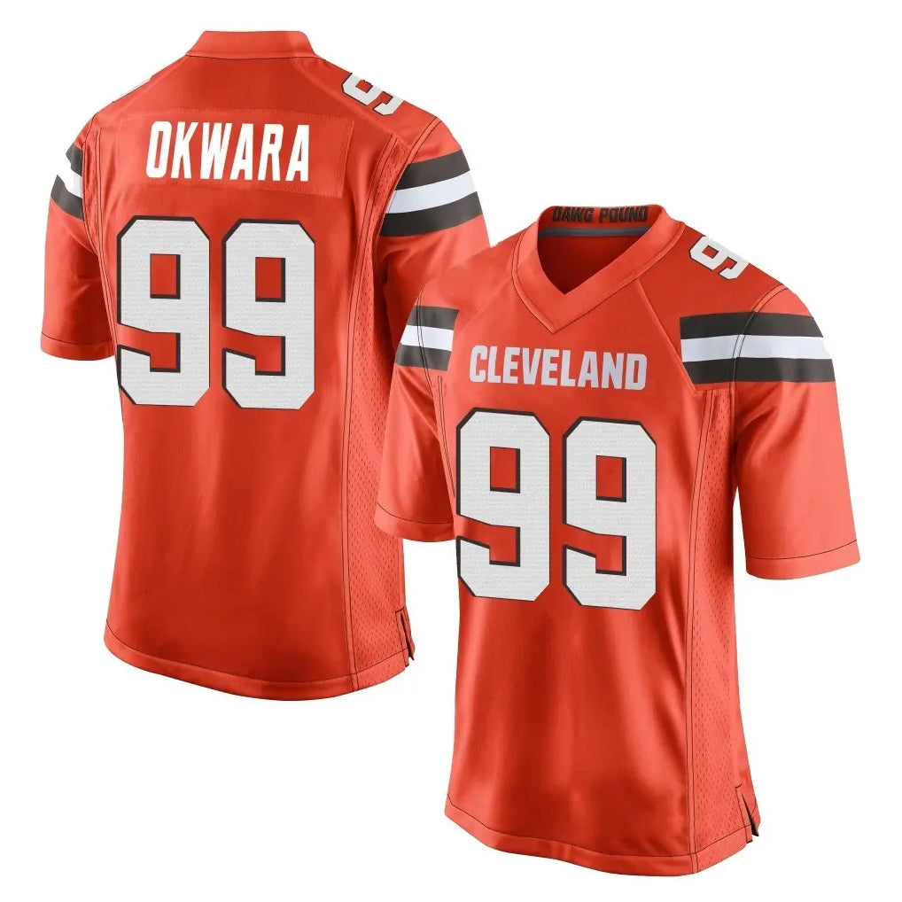 C.Browns #99 Julian Okwara Player Orange Vapor Limited Home Game Gdoa Stitched Jerseys