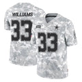 D.Cowboys #33 Javonte Williams Player Arctic Camo Salute to Service Limited Home Game Gdoa Stitched Jerseys