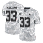 D.Cowboys #33 Javonte Williams Player Arctic Camo Salute to Service Limited Home Game Gdoa Stitched Jerseys