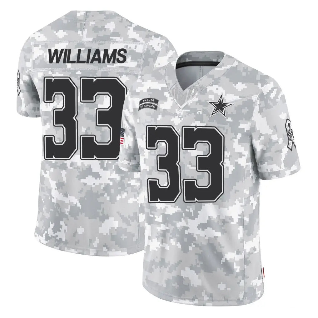D.Cowboys #33 Javonte Williams Player Arctic Camo Salute to Service Limited Home Game Gdoa Stitched Jerseys