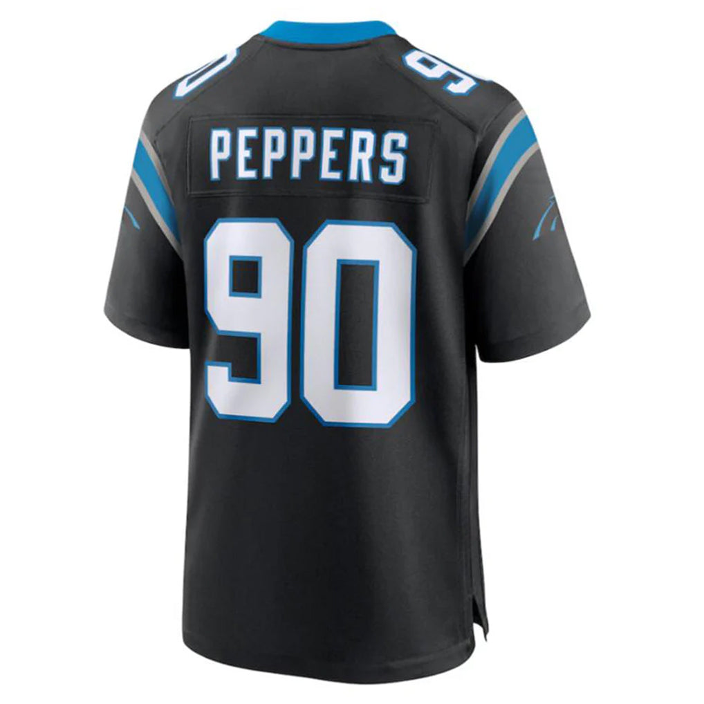 C.Panthers #90 Julius Peppers Player Black Home Game Gdoa Stitched Jerseys