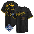 LA.Dodgers #25 Tommy Edman Player Black World Series Meet Snake Skin City Game Home Fdoa Stitched Jerseys