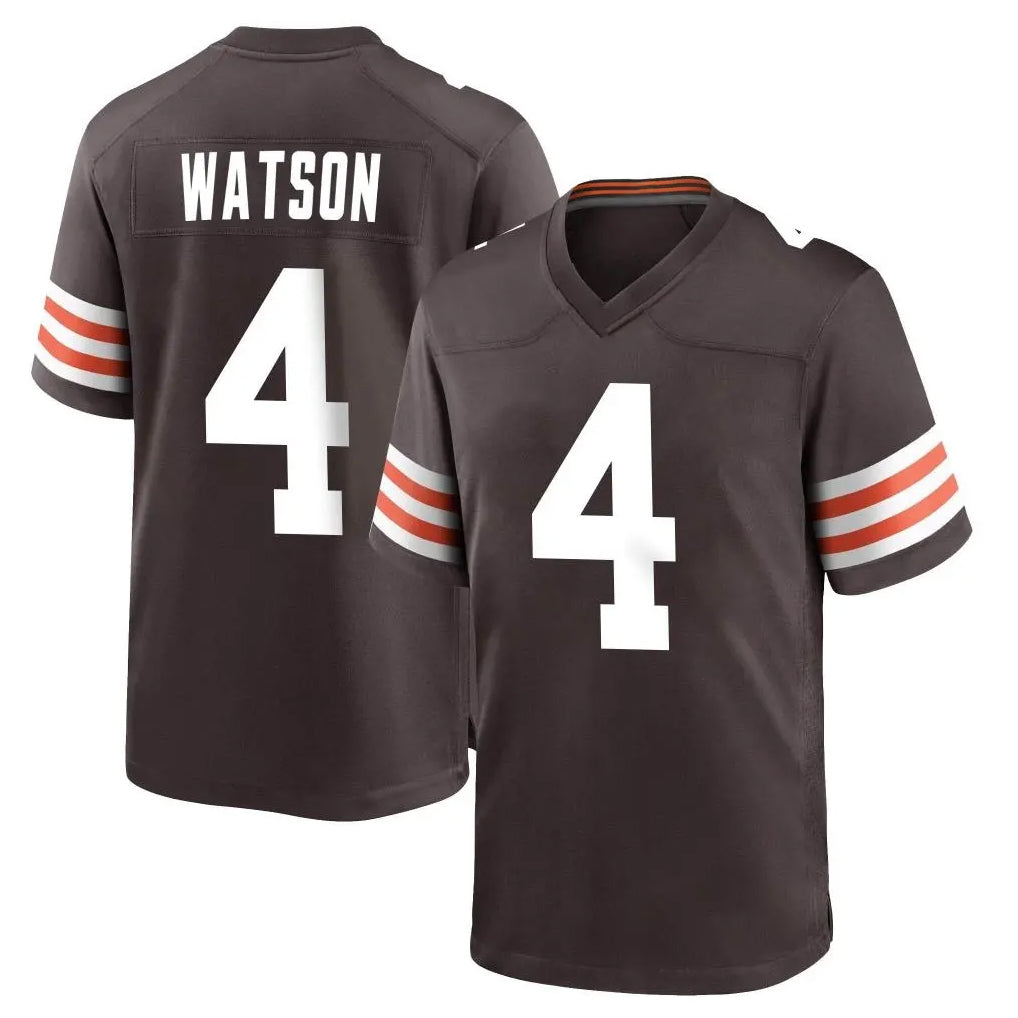 C.Browns #4 Deshaun Watson Player Brown Home Game Gdoa Stitched Jerseys