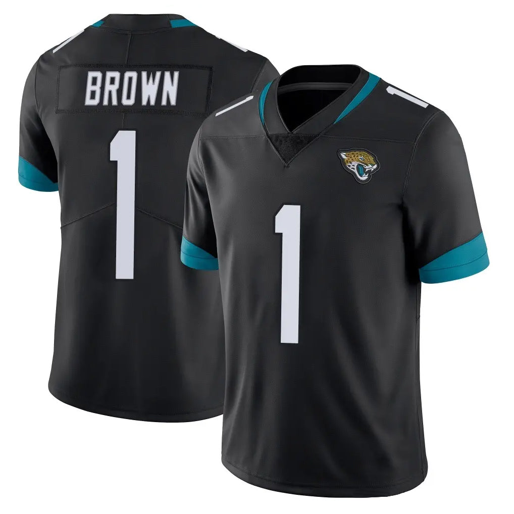 J.Jaguars #1 Montaric Brown Player Black Vapor Untouchable Limited Home Game Gdoa Stitched Jerseys