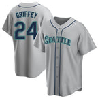 S.Mariners #24 Ken Griffey Jr Player Gray Home Game Fdoa Stitched Jerseys