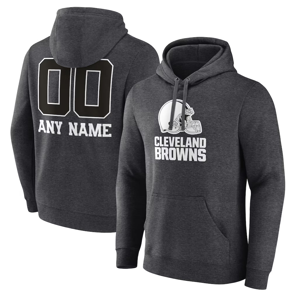 Custom C.Browns Charcoal Primetime Logo Hoodie Any Name & Numbers Gdoa Stitched Jerseys