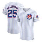 C.Cubs #25 Mois¨¦s Ballesteros Player White Limited Elite Home Game Gdoa Stitched Jerseys