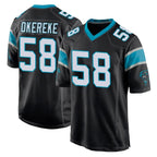 C.Panthers #58 Bobby Okereke Player Black Home Game Gdoa Stitched Jerseys