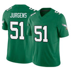 P.Eagles #51 Cam Jurgens Player Green Kelly Alternate Vapor F.U.S.E. Home Game Gdoa Stitched Jerseys