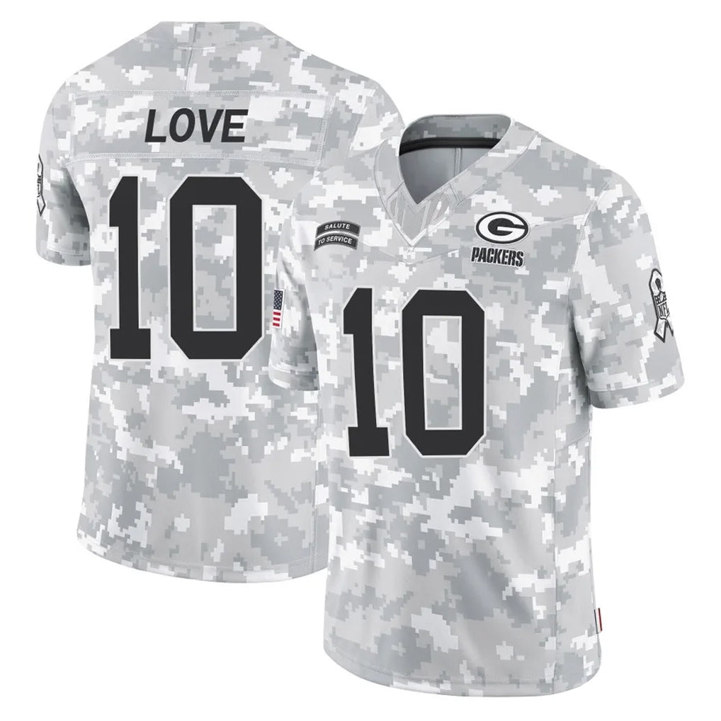 GB.Packers #10 Jordan Love Player Arctic Camo Salute To Service Limited Gdoa Stitched Jerseys