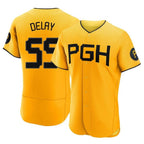 P.Pirates #55 Jason Delay Player Gold City Connect Home Limited Elite Fdoa Stitched Jerseys