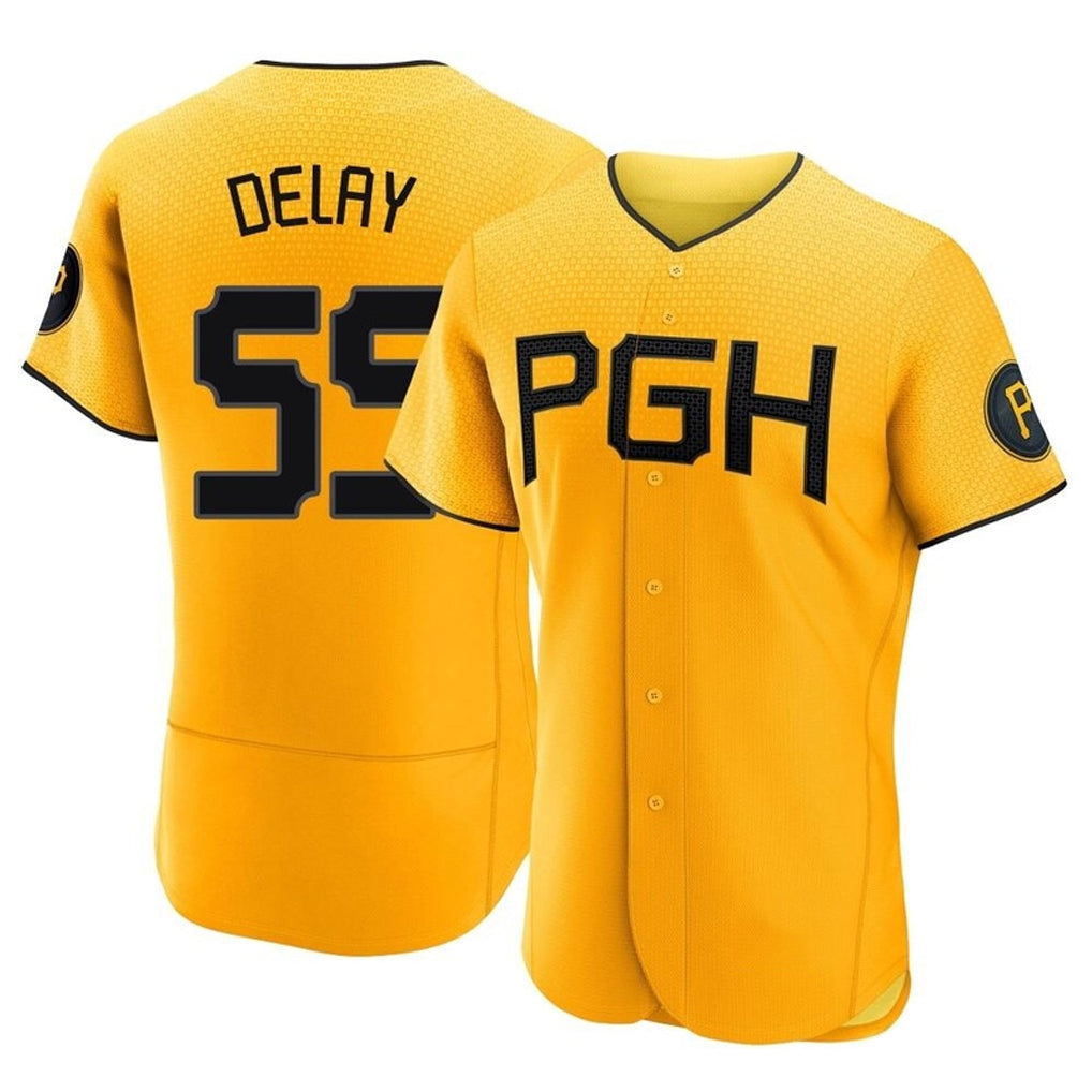 P.Pirates #55 Jason Delay Player Gold City Connect Home Limited Elite Fdoa Stitched Jerseys