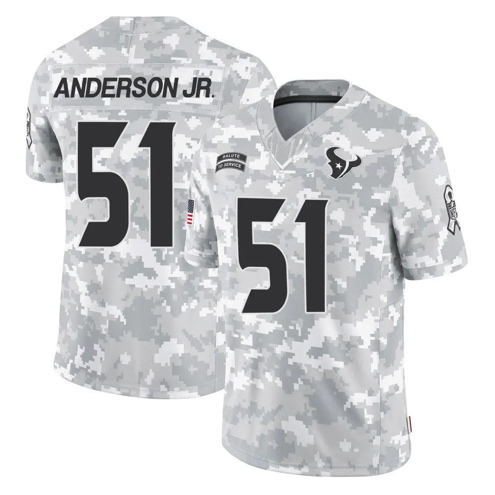 H.Texans #51 Will Anderson Jr. Player Arctic Camo Salute To Service Limited Game Gdoa Stitched Jerseys