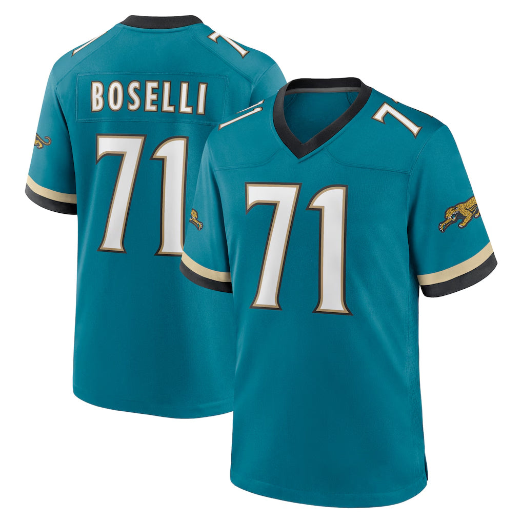 J.Jaguars #71 Tony Boselli Player Teal Prowler Throwback Limited Home Game Gdoa Stitched Jerseys