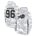 B.Bills #96 Deone Walker Player Arctic Camo Salute to Service Hoodies Gdoa Stitched Jerseys