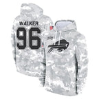 B.Bills #96 Deone Walker Player Arctic Camo Salute to Service Hoodies Gdoa Stitched Jerseys