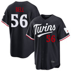 M.Twins #56 Josh Bell Player Navy Home Game Fdoa Stitched Jerseys