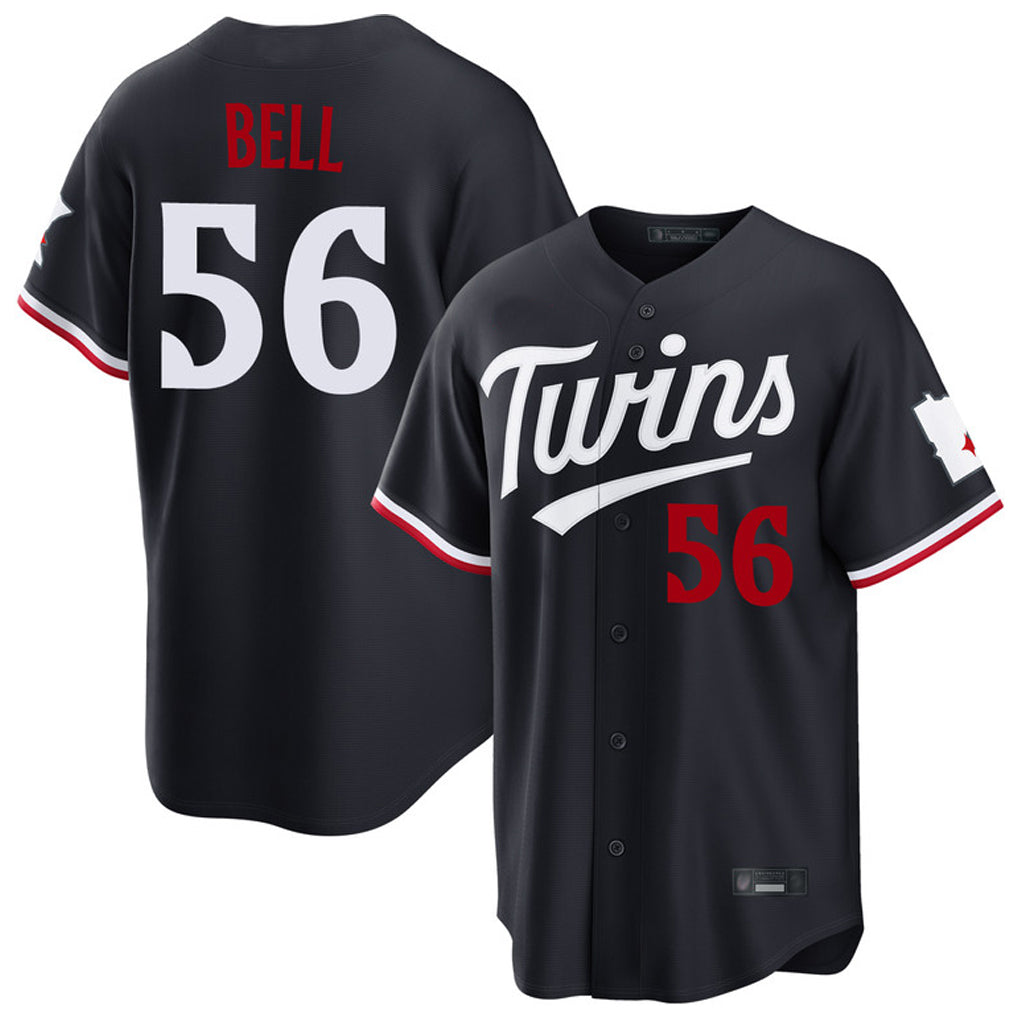 M.Twins #56 Josh Bell Player Navy Home Game Fdoa Stitched Jerseys