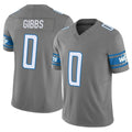 D.Lions #0 Jahmyr Gibbs Player Gray Vapor F.U.S.E. Limited Home Game Gdoa Stitched Jerseys