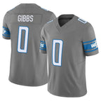 D.Lions #0 Jahmyr Gibbs Player Gray Vapor F.U.S.E. Limited Home Game Gdoa Stitched Jerseys