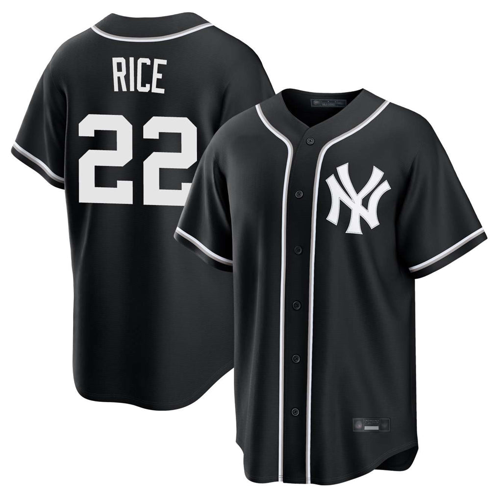 NY.Yankees #22 Ben Rice Player Black Out Game Home Fdoa Stitched Jerseys