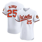 B.Orioles #25 Pete Alonso Player White Limited Elite Home Game Gdoa Stitched Jerseys
